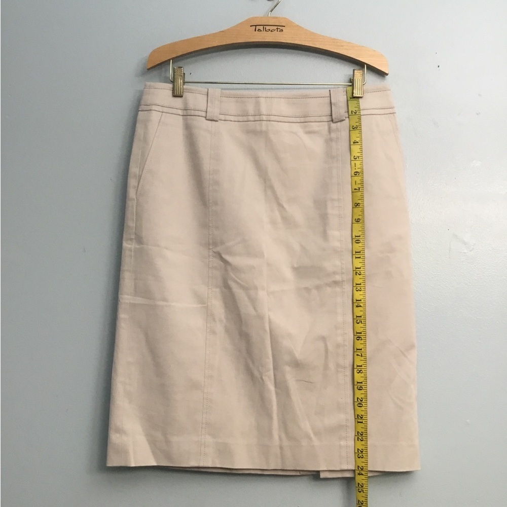 Talbots Cream Pencil Skirt Knee-Length with Slit